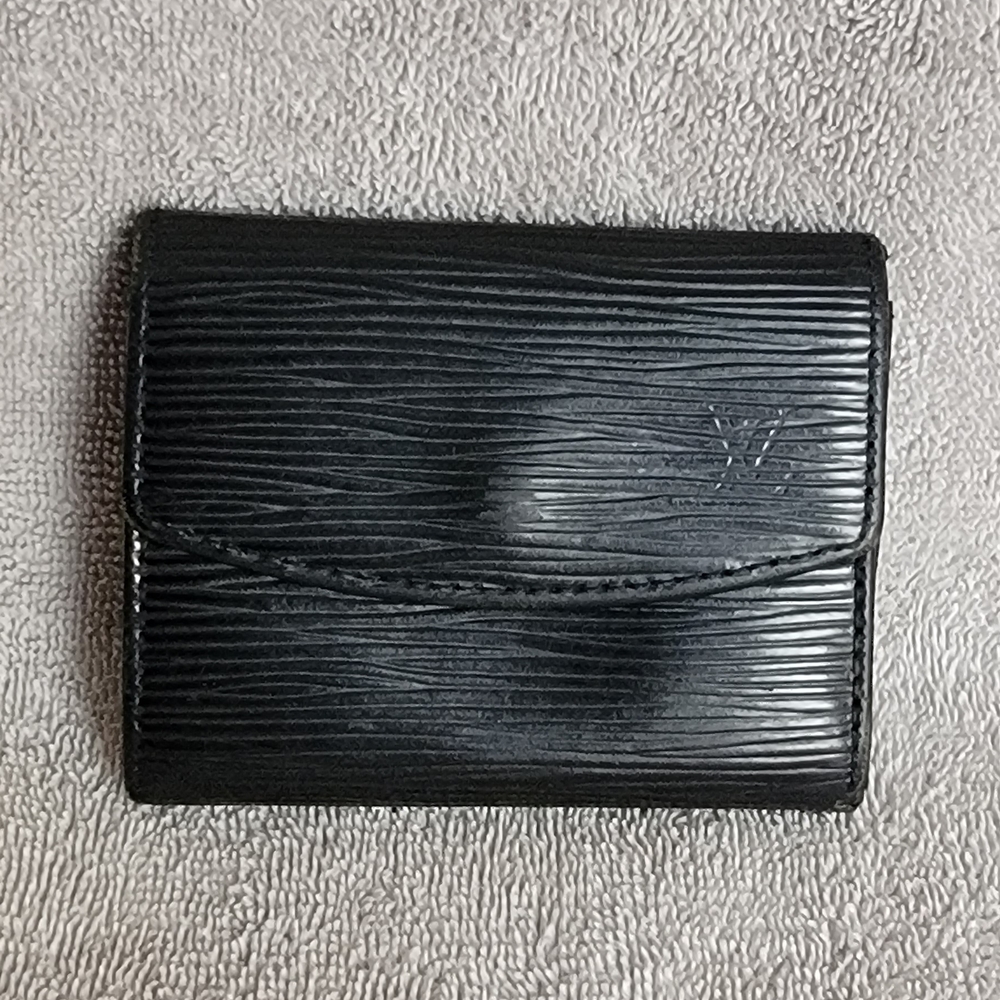 Louis Vuitton Black Textured Coin Purse